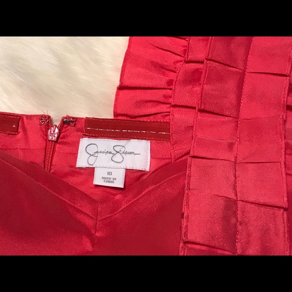 Jessica Simpson Coral One Shoulder Ruffle Dress - Picture 6 of 8